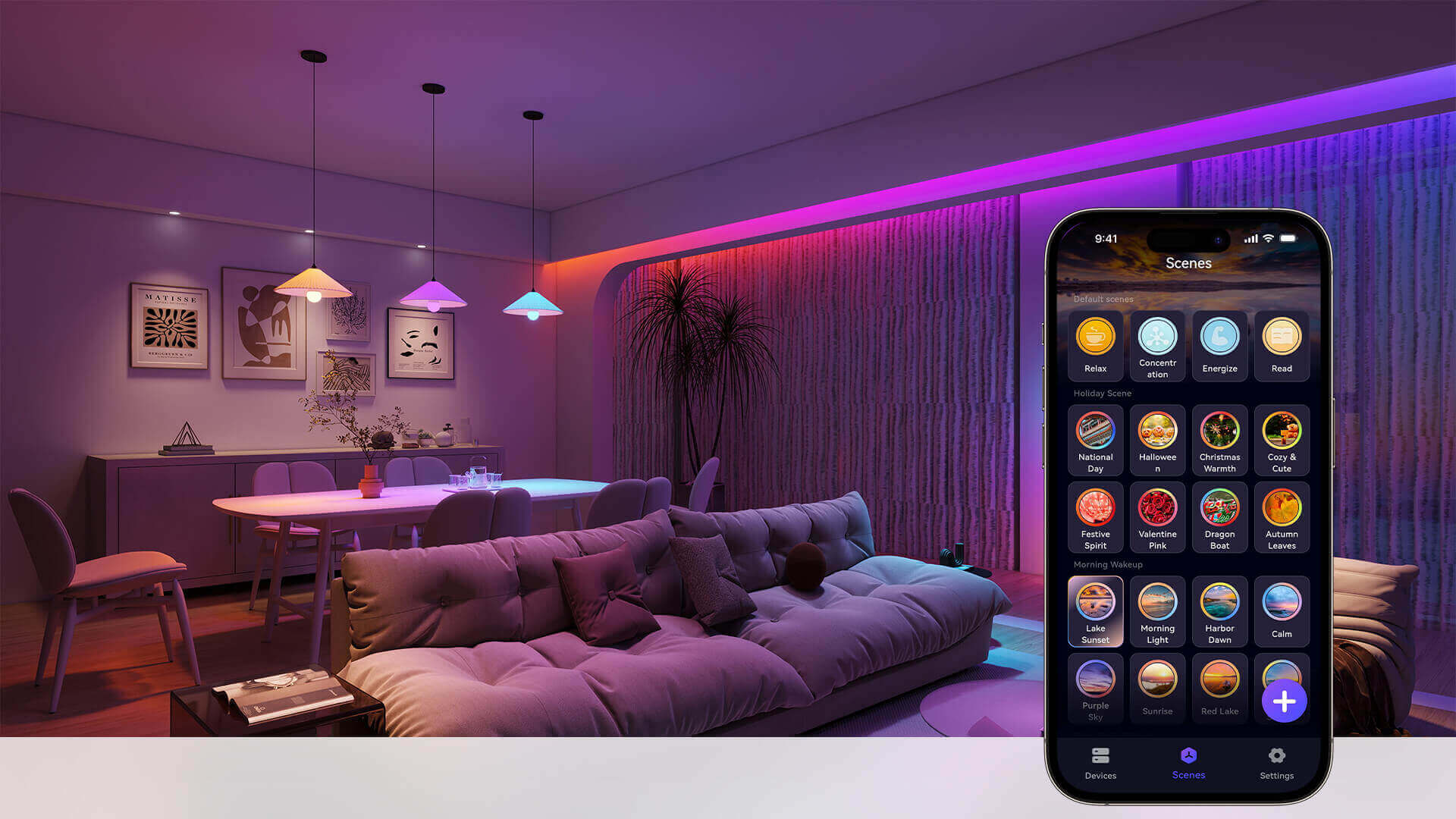 smart lights preset scene